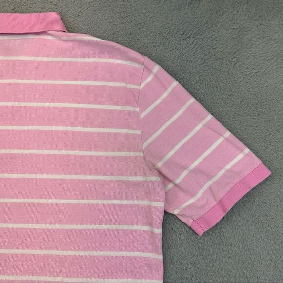 Ralph Lauren Polo Golf Shirt Mens Medium Pink Striped Olde Farm Golf Pima Casual - Picture 12 of 16